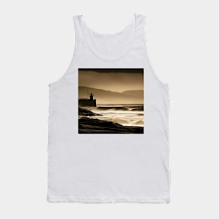 Victorian Coastal landscape Waves Pier Photo Tank Top